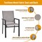 MEOOEM Patio Dining Set Outdoor Furniture Bistro Metal Table Side Table and Metal Stackable Chairs; Black
